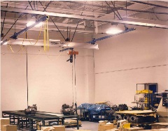 Grúa para estación de trabajo montada en el techo de 500 lb con puente de aluminio