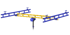 Rendering of Ceiling Mounted Work Station Crane with G-Force