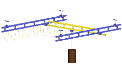 Rendering of Ceiling Mounted Work Station Crane with Festooning