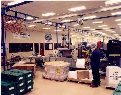Work Station Crane with air hoist and roll handler