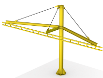A single pole free standing fall protection system